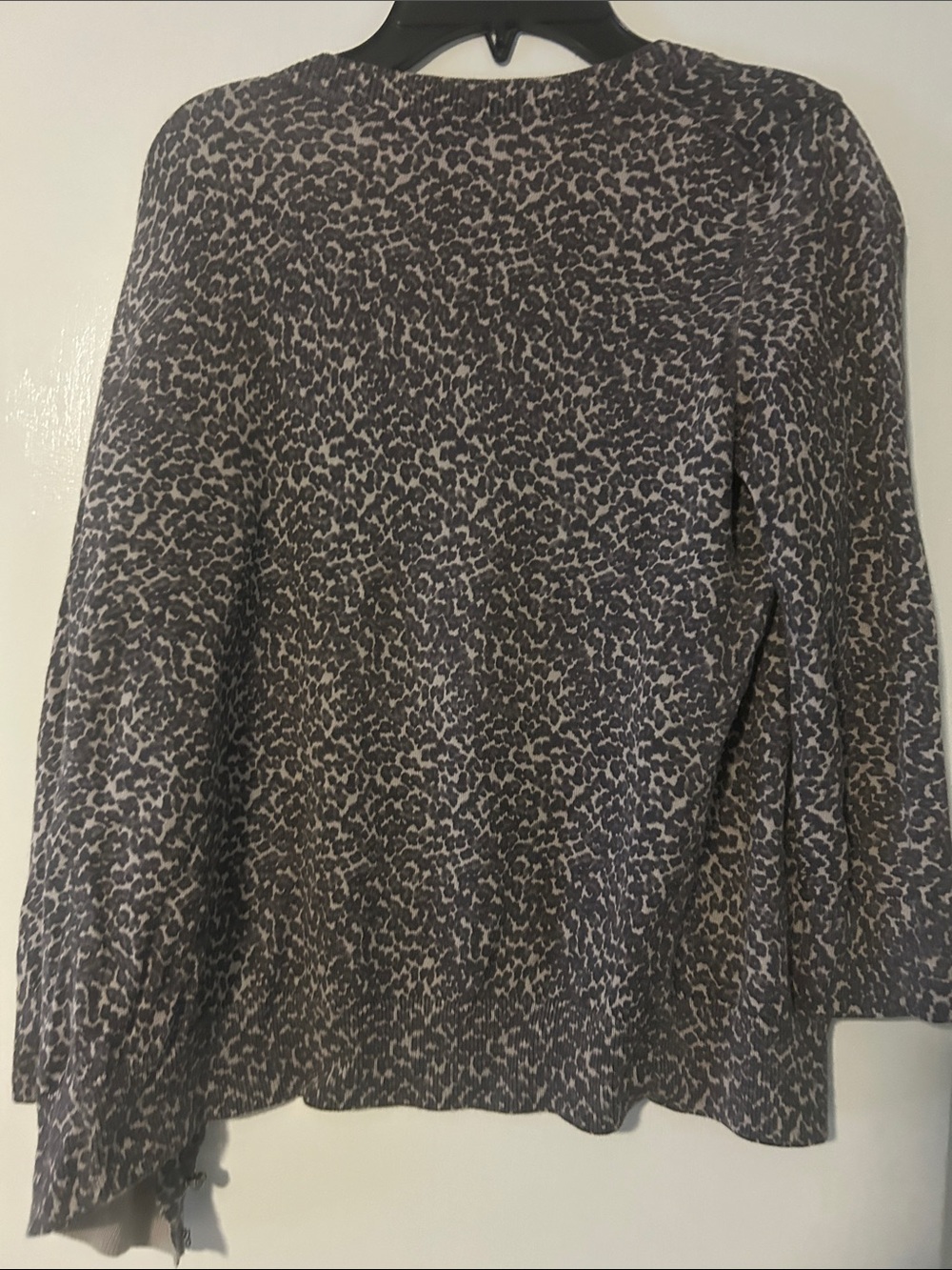 Talbots Gray Leopard-Print Cardigan - Picture 4 of 5